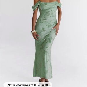 Princess Polly Green Gables Burnout Maxi Dress Sage